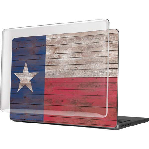 Texas Flag Dark Wood MacBook Pro 14in (2021-24) Case plus Skin